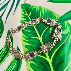 Vintage Owl Hue Silver Bracelet